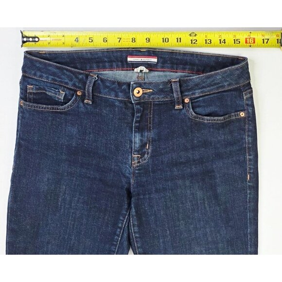 Tommy Hilfiger Size 6S Womens 29 Inch Inseam Bootcut Blue Denim 5 Pocket Jeans - Picture 2 of 12
